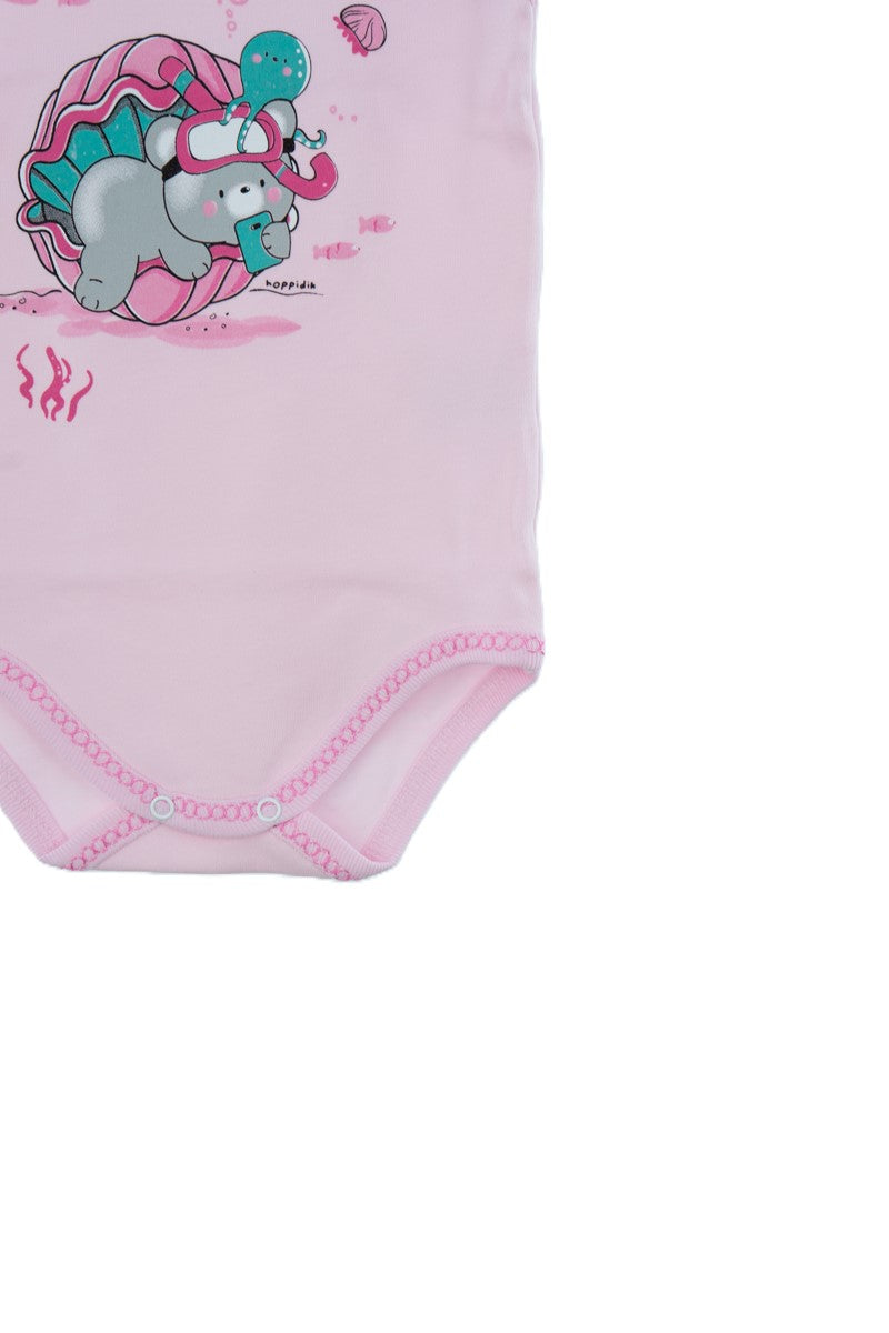 Oppland Erkek Bebek Zıbın Badi %100 Pamuk Deniz Temalı Baskılı Kolsuz Alttan Çıtçıtlı Yumuşak